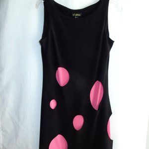 CARTISE BLACK / PINK CIRCLES KNIT DRESS IN SIZE 2 (NEW W/ TAGS)